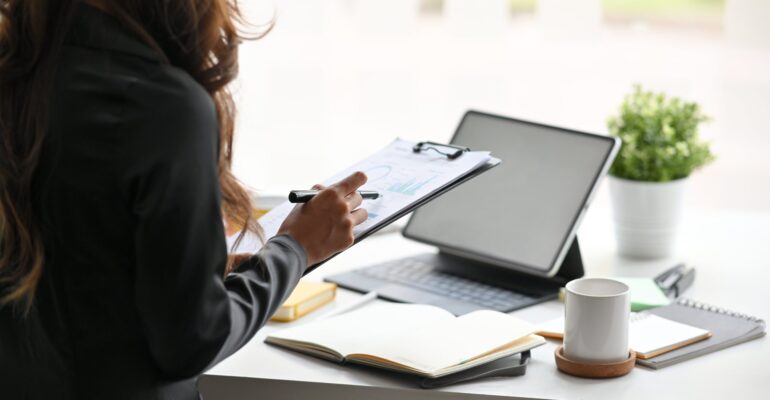 Woman Reviewing Finances